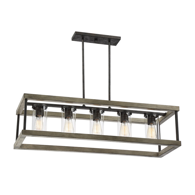 Luminaire suspendu linéaire à 5 lumières pour îlot de cuisine Mallie
