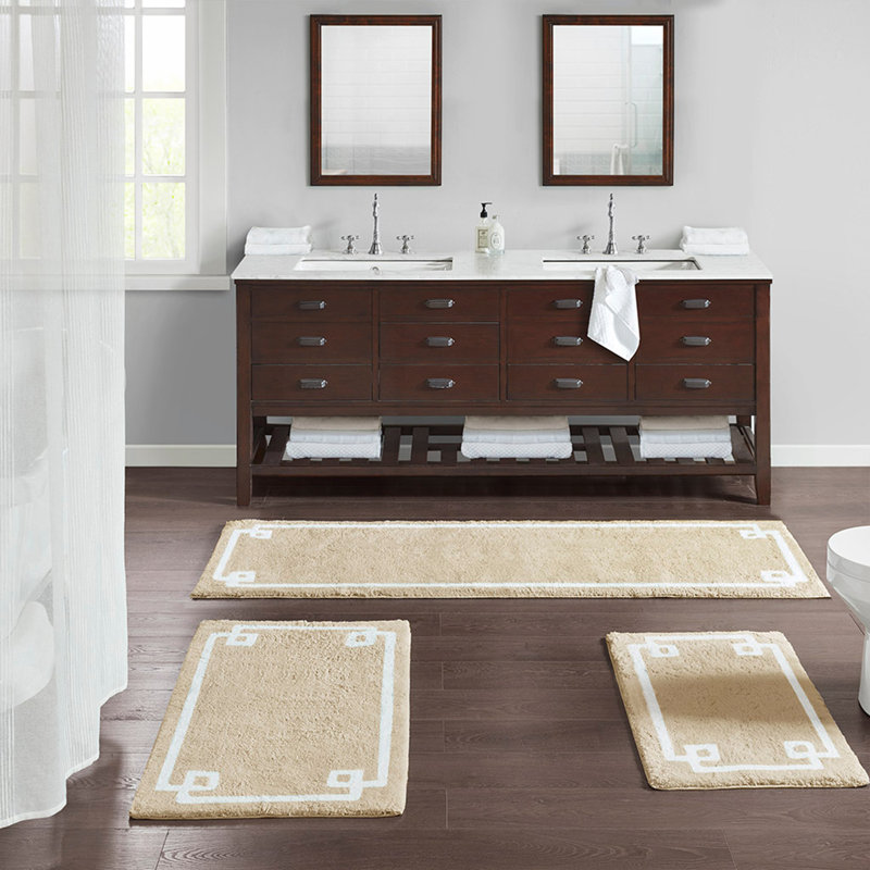 Cotton Tufted Bath Rug 24X40（Only One Rug）, Taupe