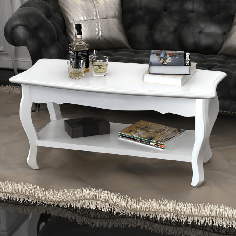 Table basse simple avec rangement en bois manufacturé Dinsmore