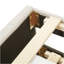Lit plateforme simple tapissier avec lit gigogne et 3 tiroirs, tissu de lin, beige