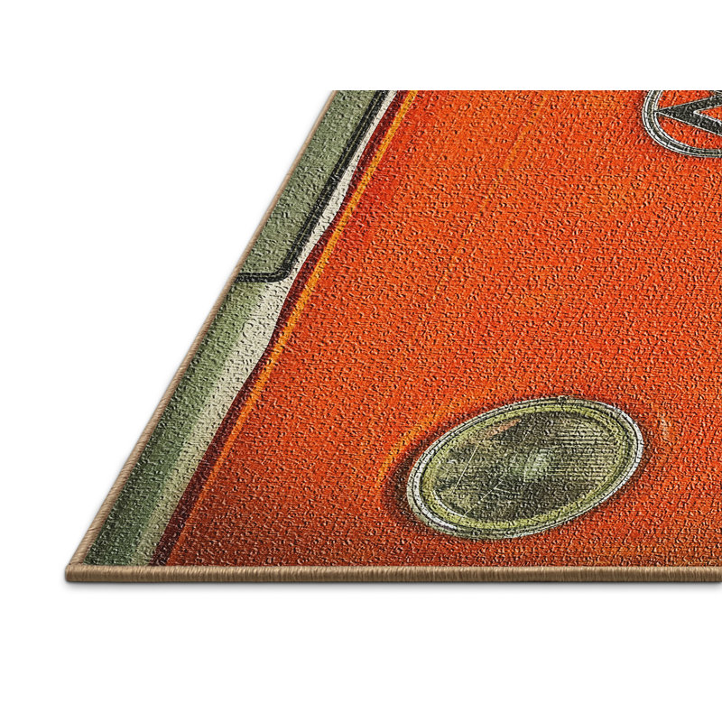 Tapis orange bus VW, Rectangle 4 pi x 6 pi