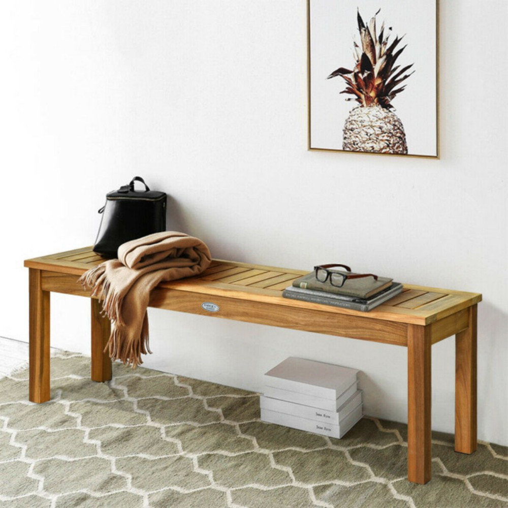 Acacia Outdoor Bench Gymax