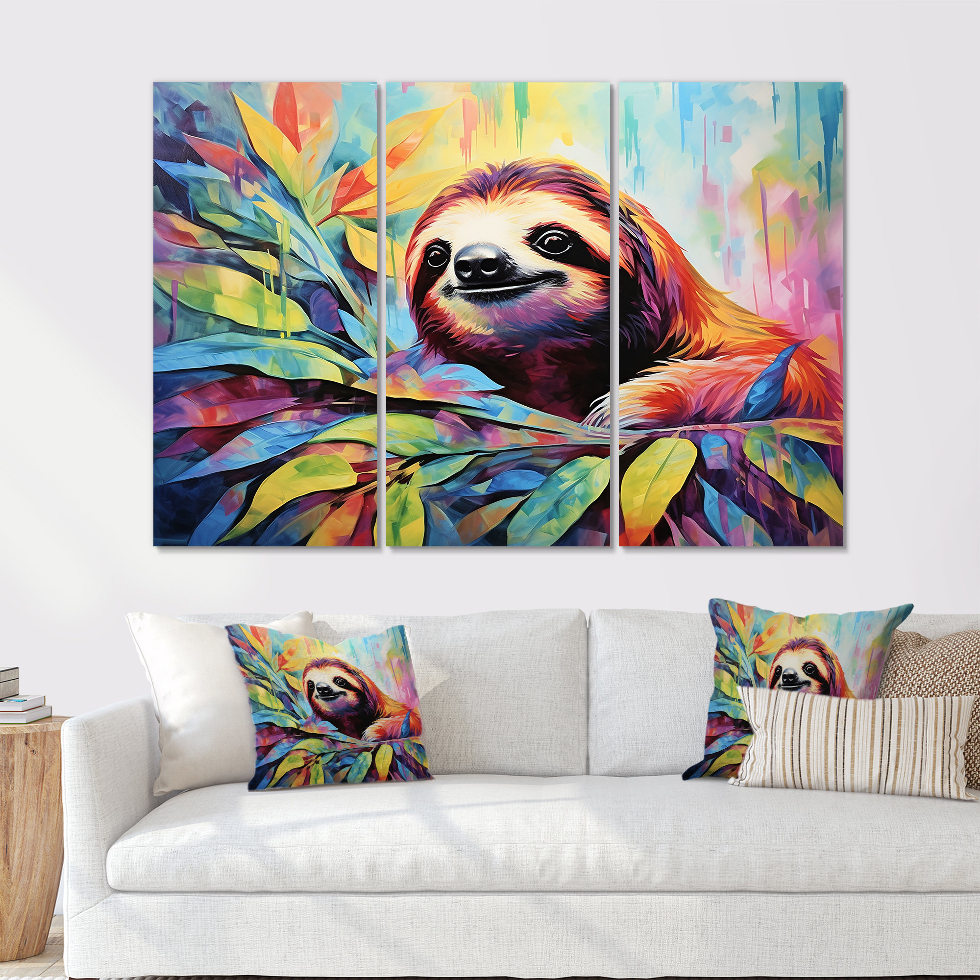 Lark Manor™ Colorful Pop Art Sloth - Sloth Wall Art Set | Wayfair