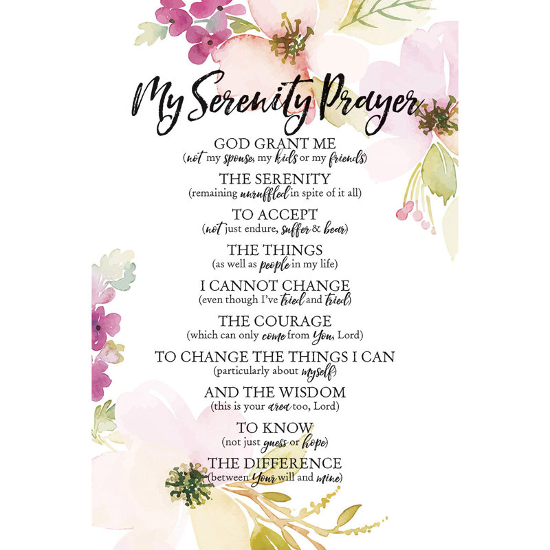 «My Serenity Prayer», art textuel sur bois