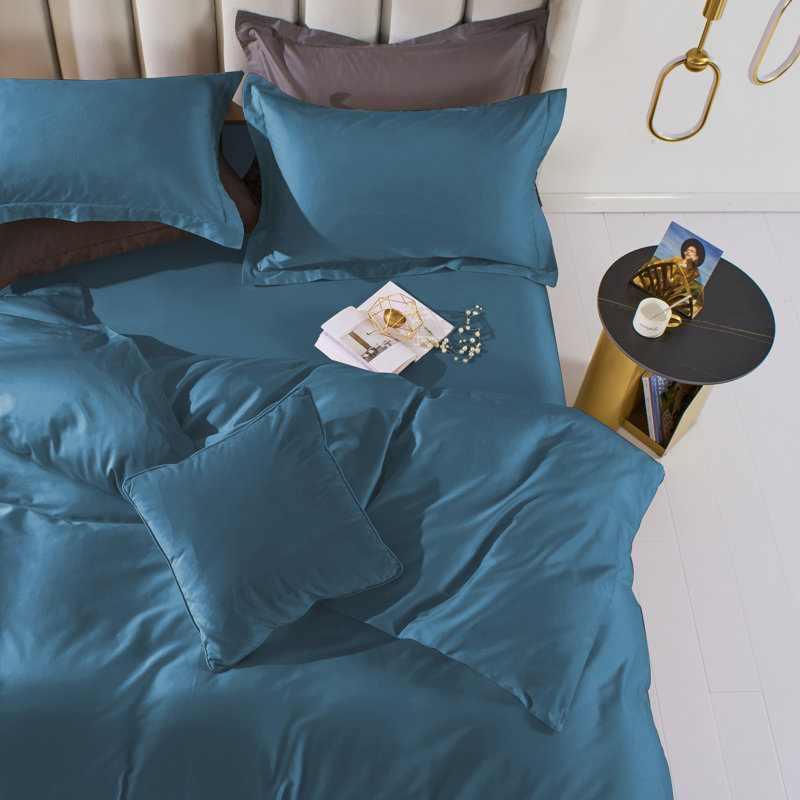 Solayne 3-Piece Soft Washed Microfiber Duvet Cover Set with Zipper Closure and Corner Ties, OEKO-TEX Certified, Blue