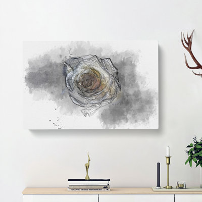 A Crisp White Rose - Wrapped Canvas