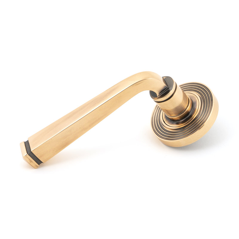 Avon Round Lever on Rose Set (Beehive), Polished Bronze
