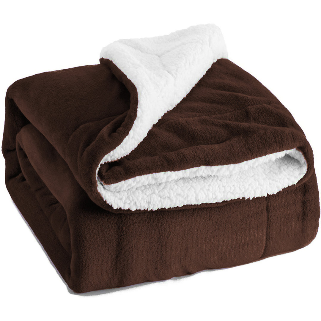 Ultra-Soft Sherpa Fleece Blanket(Reversible)