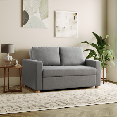 Serta Trinity 66.1" Full Size Convertible Sleeper Loveseat with Pop-Up Bed, Track Arm