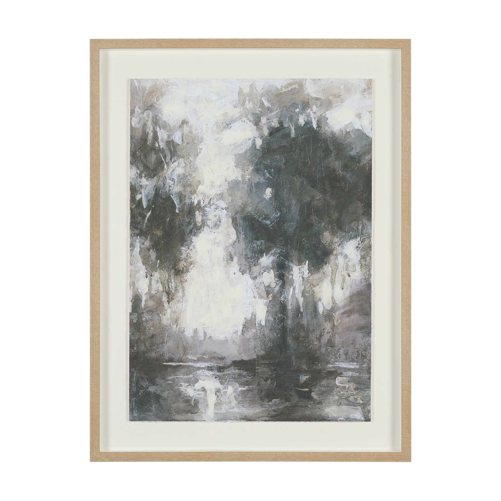 Waldean Whispers II By Studio Hand-Embellished Textured Framed Artwork Matted Under Glass