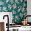 Aucuba Floral Metallic Wallpaper Roll-55619924