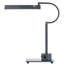 Lampe de bureau moderne avec lumière DEL et 2 ports USB, finition gris fer 18 pouces
