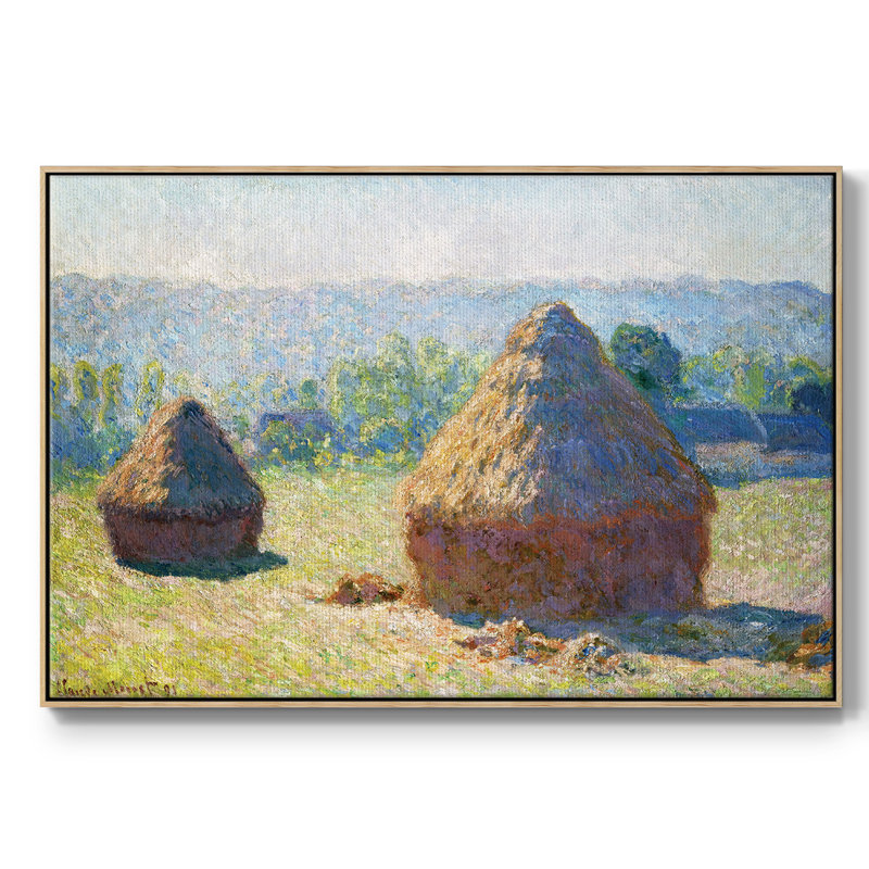 Monet, reproduction d'art encadrée sur toile par Claude Monet, H 27 po x l 41 po x P 2 po, Naturel