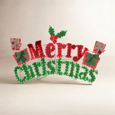 Gutierrez Lighted Merry Christmas Sign