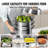 VEVOR 5-Tier Stainless Steel Steamer Pot, Multi-Layer Cookware with Tempered Glass Lid and Handles-116437920