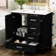 Meuble-lavabo de salle de bain de style moderne noir, fabrication en bois massif +, lavabo en céramique, 3 tiroirs et porte à fermeture en douceur pour superbe meuble-lavabo de 30 po, couleur
