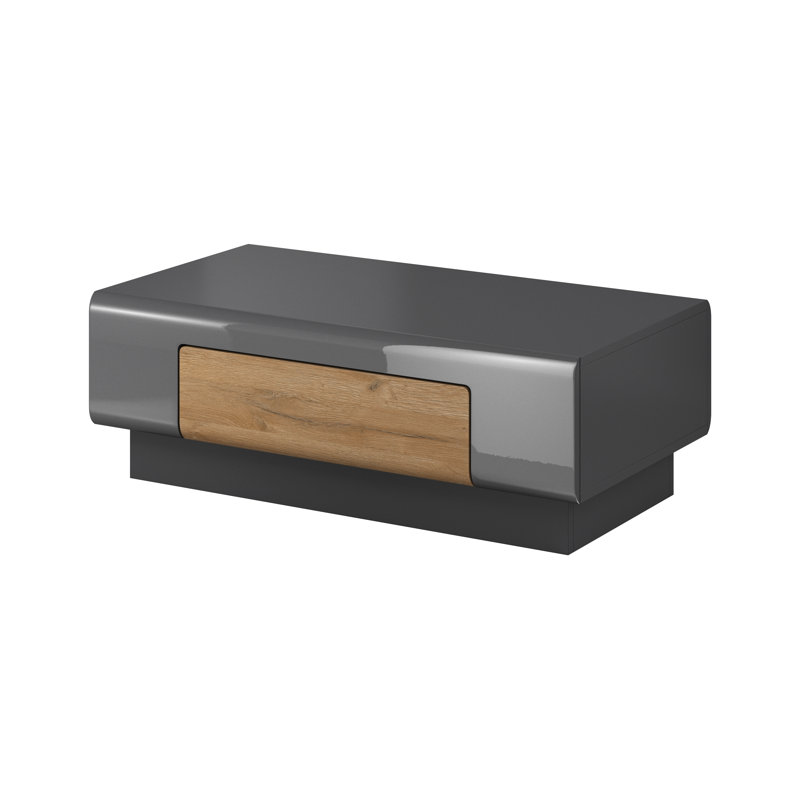 Febin Block Coffee Table with Storage, Anthracite Glossy