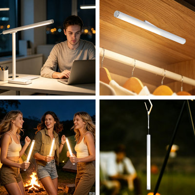 Lampe de bureau DEL moderne avec barre lumineuse magnétique détachable et port de chargement USB, lampe de lecture avec variateur tactile 3CCT et 5 niveaux de luminosité, et support de téléphone intégré pour le bureau, la lecture et la chambre.
