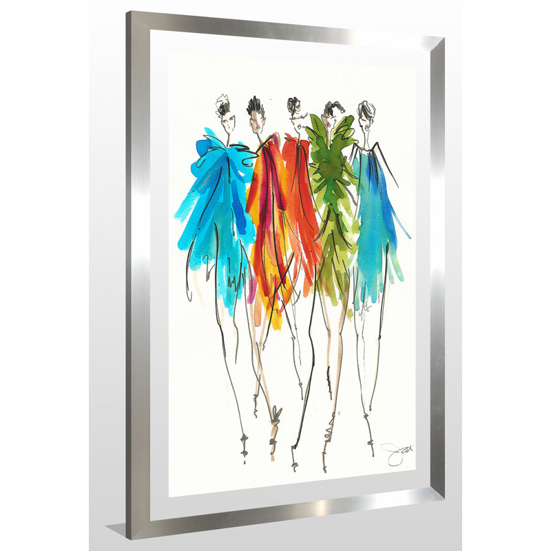 " On Fleek 1 ", 39.5" H x 27.5" W x 0.75" D, Silver Framed Acrylic