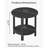 18.1" 2-Tier HDPE Round Outdoor Side Table, Weatherproof for Adirondack, Black-128919522