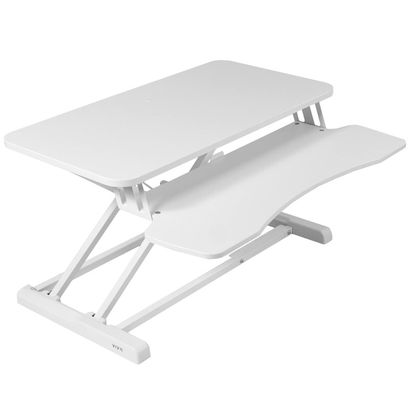 Adjustable Metal Base Standing Desk Converter, White
