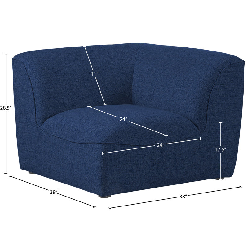 Arens Upholstered Accent Chair, Navy Linen Textured Fabric