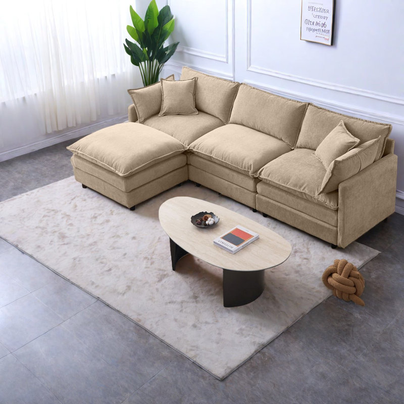 Canapés modulaires confortables avec chenille, style café pour le salon