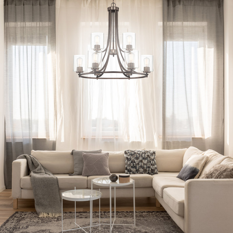 Lustre classique à 9 lumières Raelyn, Bronze cuivre satiné