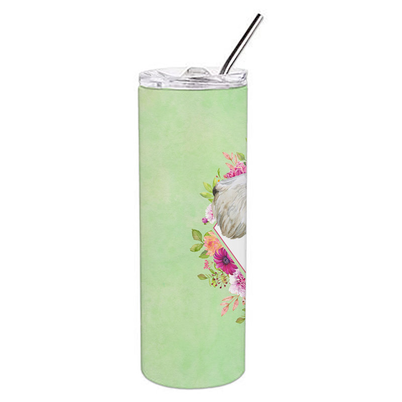 E23BF9F8391D466E9CA4F8DFEBD9A7DB de verre 20 oz à double paroi en acier inoxydable chiot, Sealyham Terrier, Vert