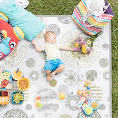 Foldable Baby Play Mat, Piglog Waterproof Playpen Mat For Babies And Toddlers Kids, Safe Foam Playmat For Tummy Time, Reversible Playmats, Portable Baby Floor Mat For Infant, Toddler