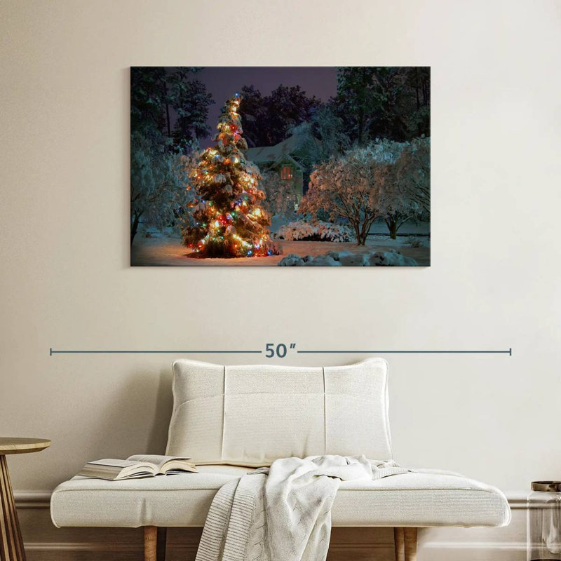 Arbre illuminé, H 26 po x l 39 po