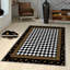 Tapis à carreaux en polyester tissé à plat à la machine en noir / blanc / brun Aaryn-1085039146