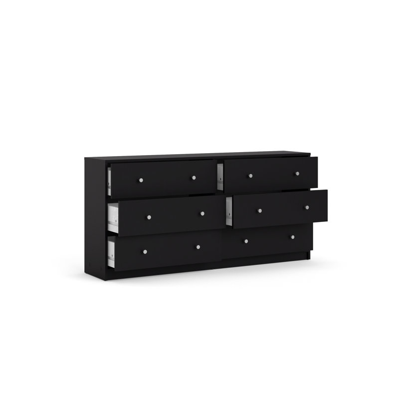 Clanton 56.34'' W 6 - Drawer Dresser, Black