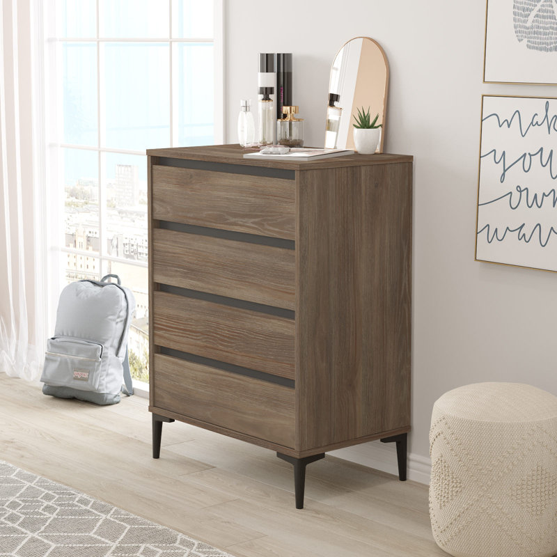 Roshaad 4 Drawer Storage Drawer, Brown/Black