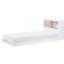 Lit simple avec tête de lit - Finition en placage de pin et bois