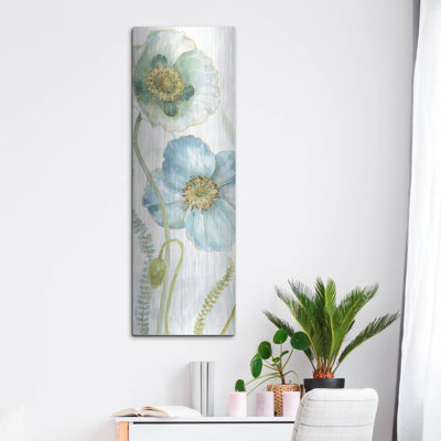 Art mural en métal luxueux «My Greenhouse Flowers IX» par Lisa Audit, 16 po x 48 po