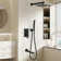 1-Spray Patterns 9.8 In. Dual Fixed And Handheld Shower Head With Bathtub Faucet 1.8 GPM In Matte Black