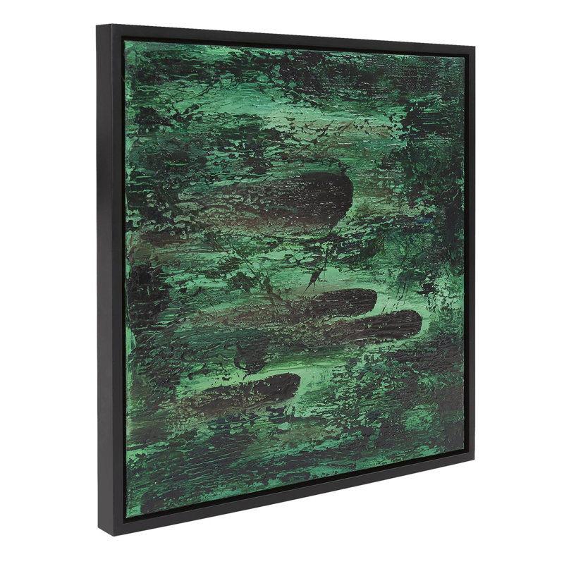 Comète, fusée verte, art original peint à la main, Vert