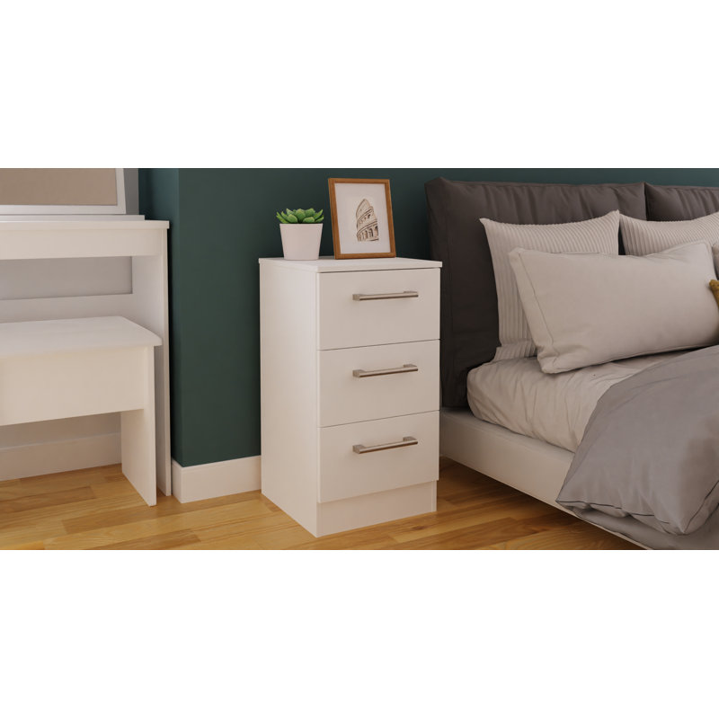 Fully Assembled Lebling 2 DrawerÂ Bedside Table, White