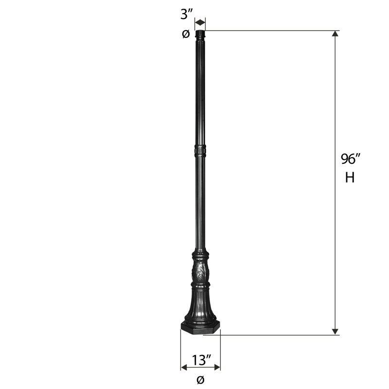 Poteau commercial 8 pieds Gama Sonic, H 96 po x l 11,5 po x P 11,5 po