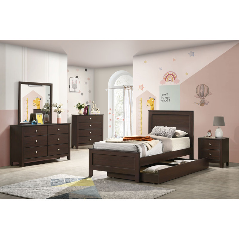 Hirva Picket House Furnishings Santino Twin Panel Bed in Espresso