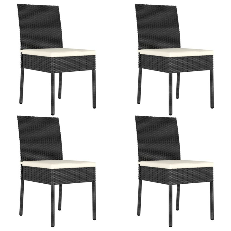 Dakara Patio Dining Side Chair with Cushion, Black