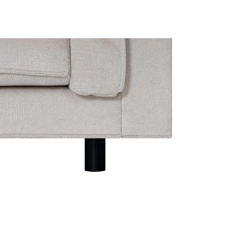 Alazae 3 Seater Chenille Sofa, Ivory