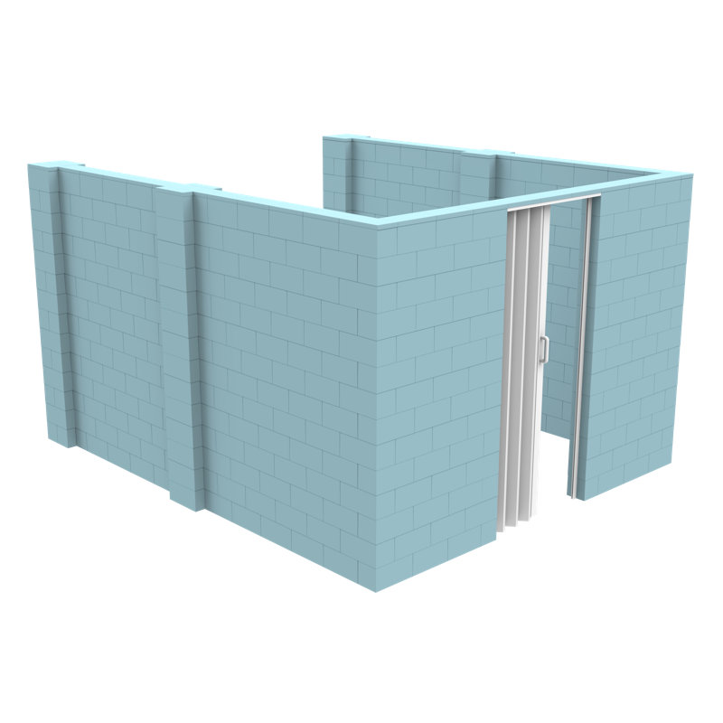 Ensemble de chambre en U Everblock, H 84 po x l 72 po x P 72 po, Bleu clair