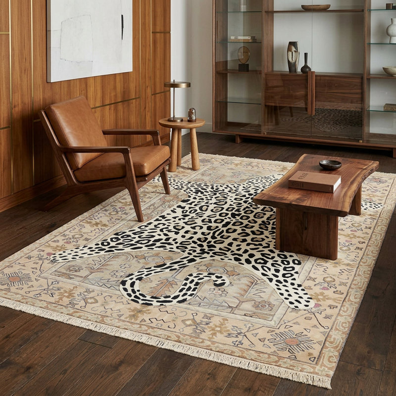 Tapis à motif léopard Eclectic 5 pi x 8 pi