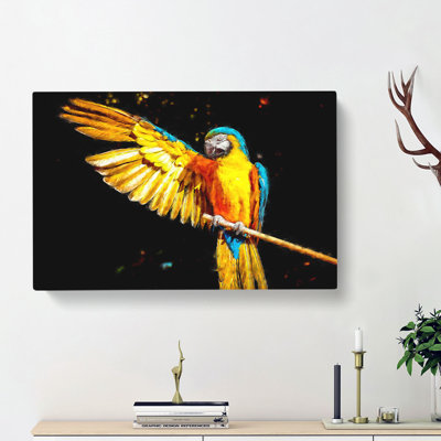 Yellow Macaw Parrot - Wrapped Canvas