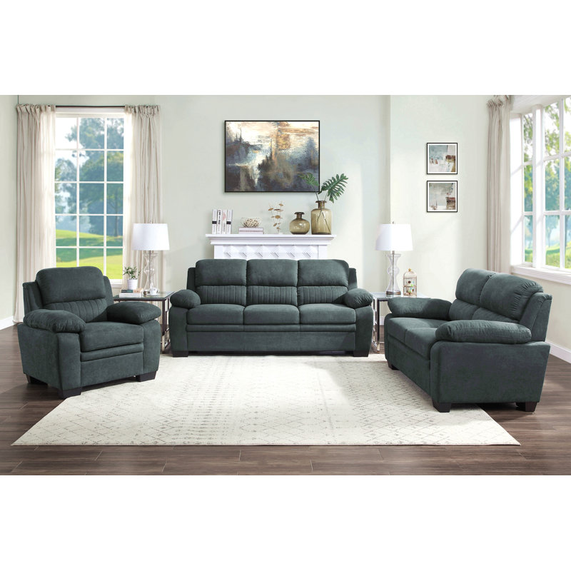 Ensemble de canapé 3 pièces Modern Living, Gris foncé