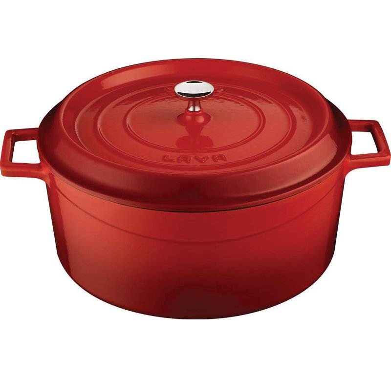 Cocotte ronde en fonte Lava Canada, 10,5 pintes, Rouge