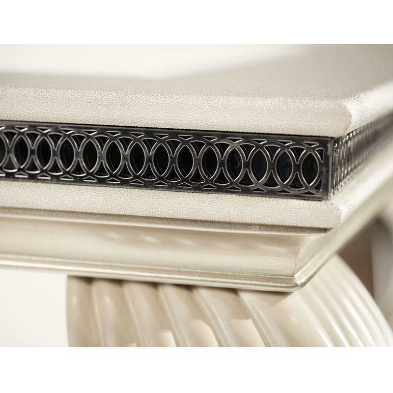 Hollywood Swank Extendable Dining Table, Pearl Caviar