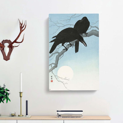 Two Crows by Ohara Koson - Wrapped Canvas